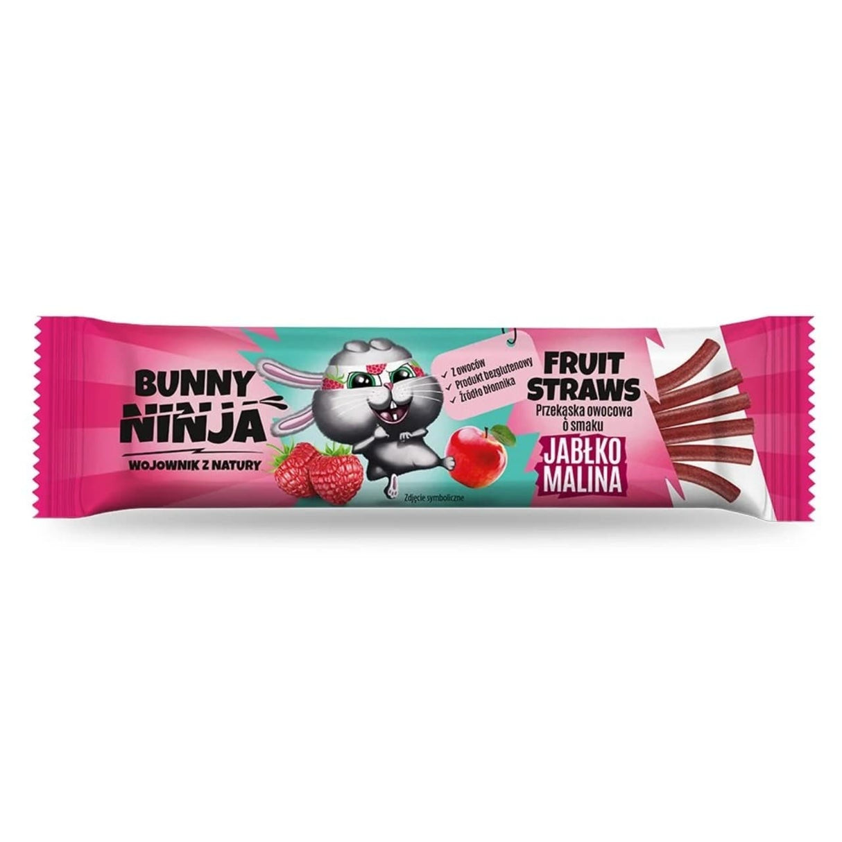 Bunny Ninja Fruit Straws, Apple-Raspberry - 16 g