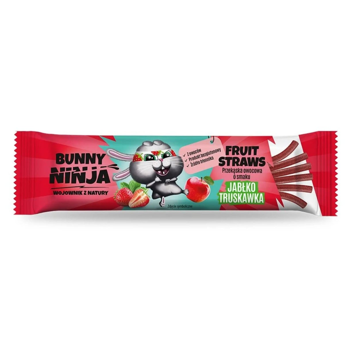 Bunny Ninja Fruit Straws, Apple-Strawberry - 16 g