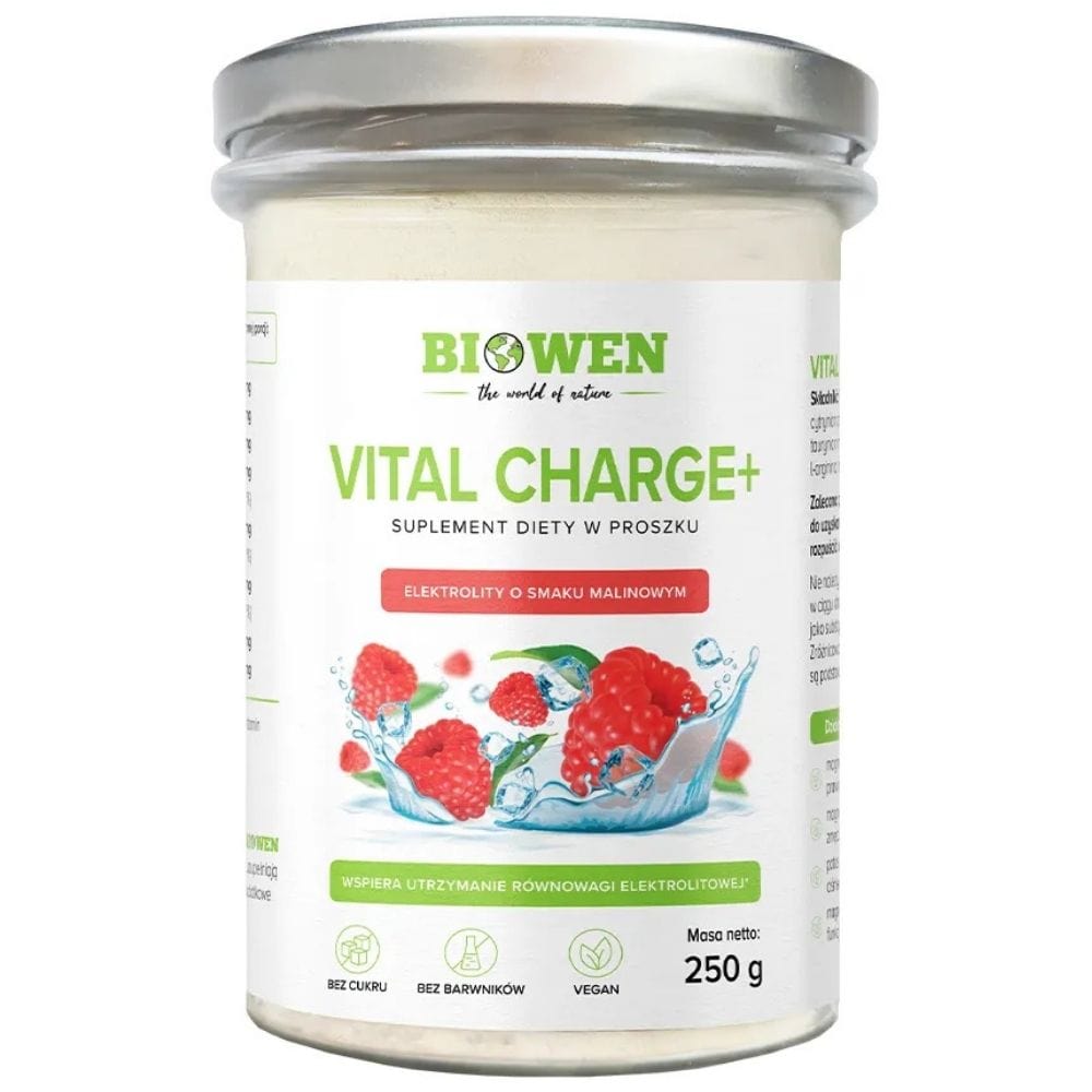 Biowen Vital Charge+ Electrolytes, Raspberry - 250 g