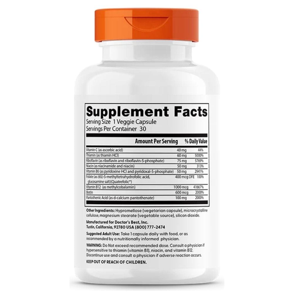 Doctor's Best Fully Active B Complex with Quatrefolic - 30 Veg Capsules