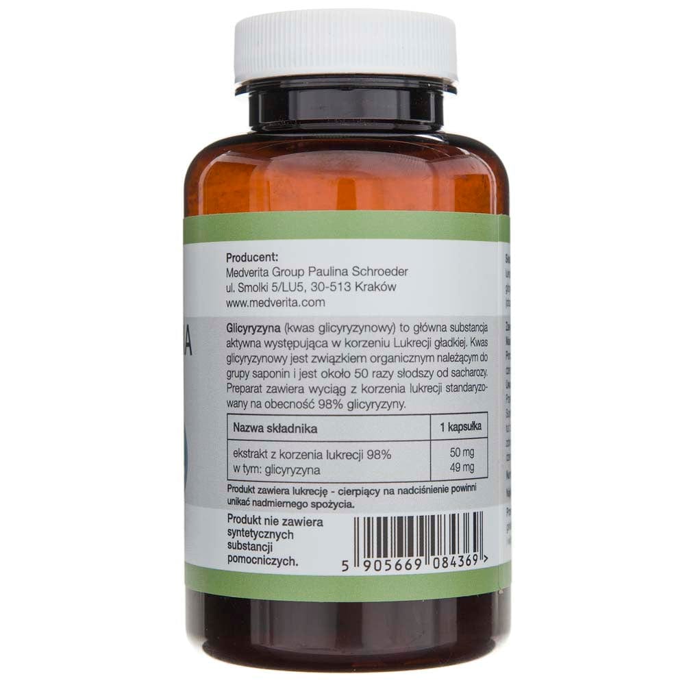 Medverita Glycyrrhizin 98% Licorice Root Extract 50 mg - 120 Capsules