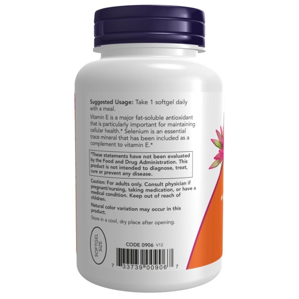 Now Foods Vitamin E-400 + Selenium 100 mcg - 100 Capsules