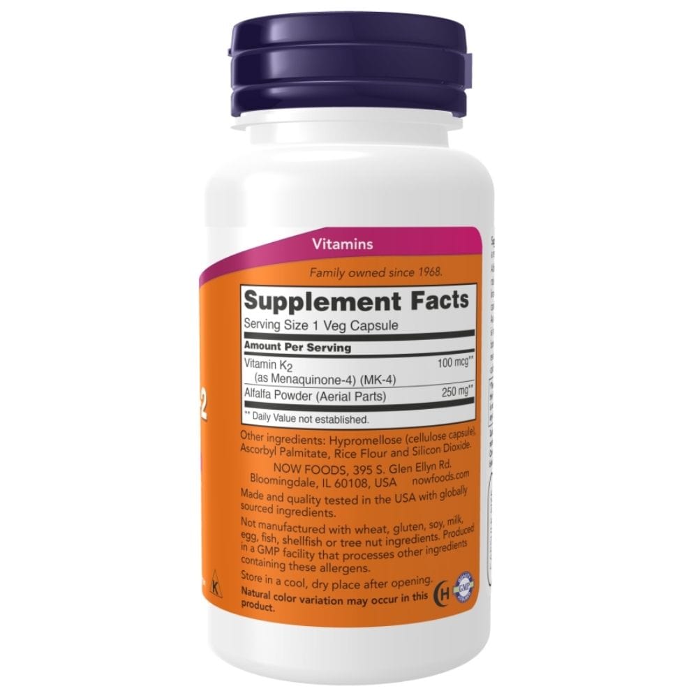 Now Foods Vitamin K2 MK-4 100 mcg - 100 Veg Capsules