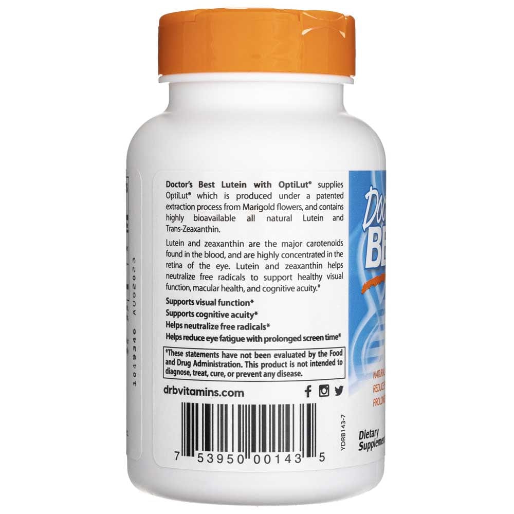 Doctor's Best  Lutein from OptiLut - 120 Veg Capsules