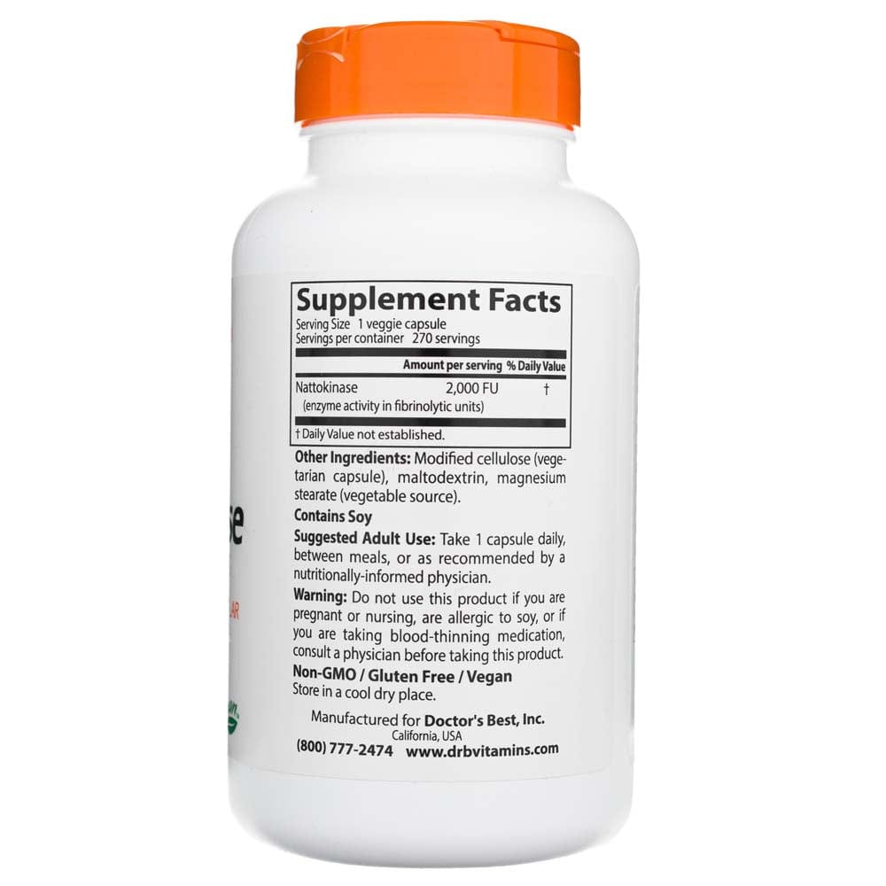 Doctor's Best Nattokinase 2,000 FUs - 270 Veg Capsules