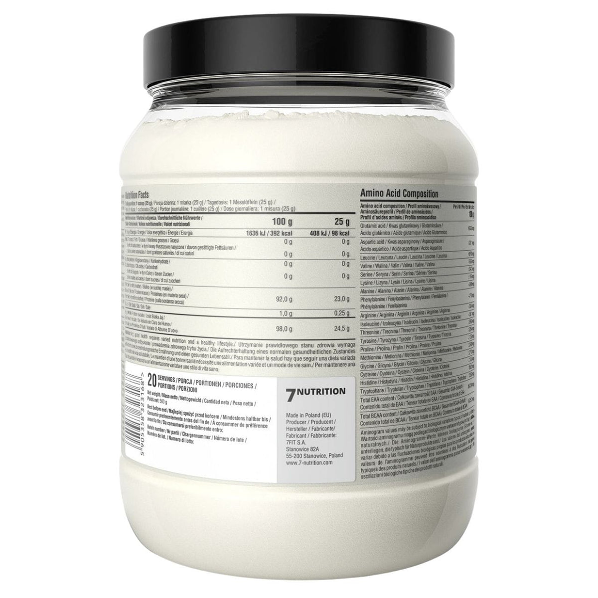 7Nutrition EGG Protein Isolate, Natural - 500 g