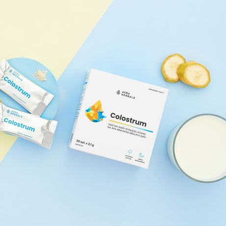 Aura Herbals Colostrum 1000 mg, Banana - 30 Sachets