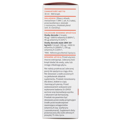 Aura Herbals Vitamin D3 4000 IU + K2mk7 FORTE, drops - 30 ml