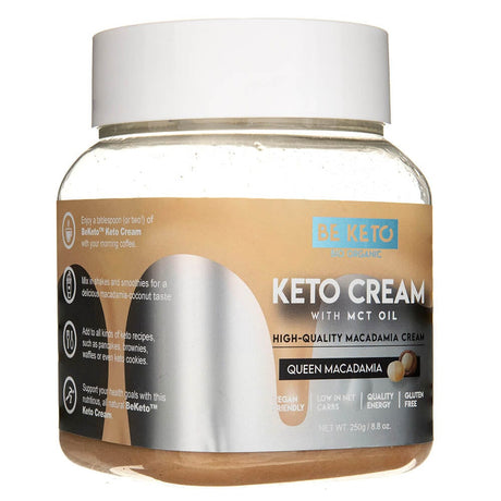 BeKeto Keto Cream with MCT Oil, Queen Macadamia - 250 g