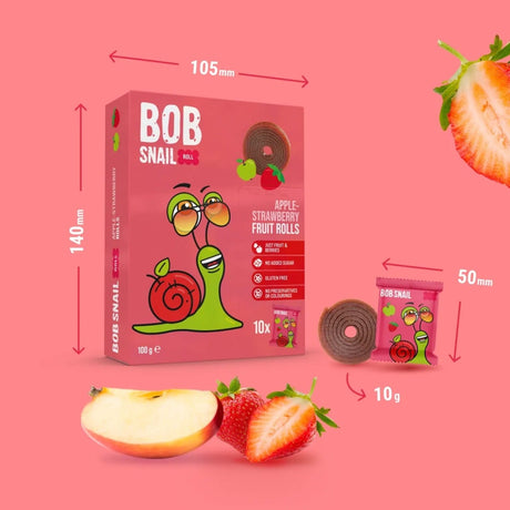Bob Snail Rollsy Apple & Strawberry Snack with No Added Sugar - 100 g