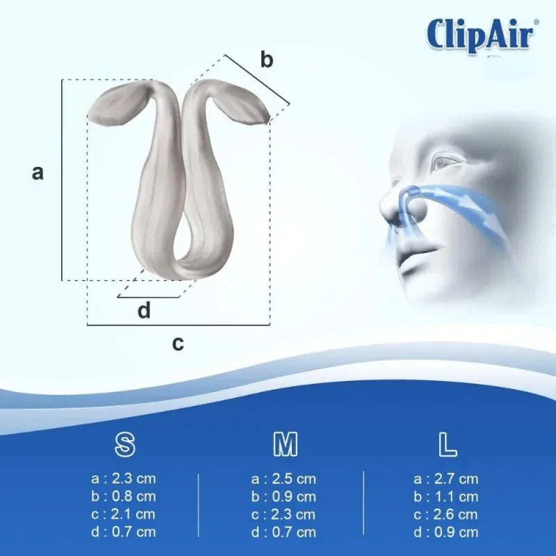 ClipAir Nasal Inserts to Aid Breathing – 3 Sizes: S, M, L