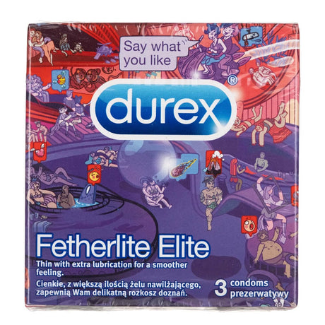 Durex Fetherlite Elite Emoji Condoms - 3 pieces