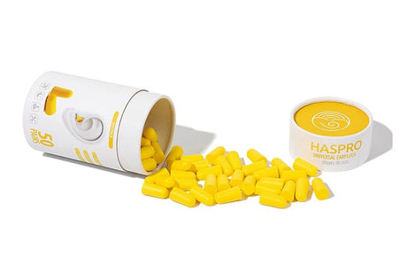 Haspro Tube50 Earplugs Yellow - 50 pairs
