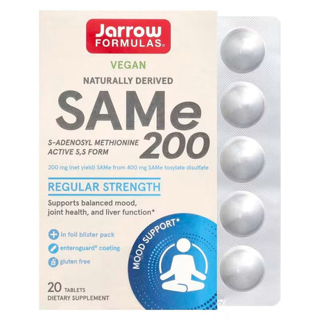 Jarrow Formulas SAMe 200 mg (S-Adenosyl-Methionine) - 20 Tablets