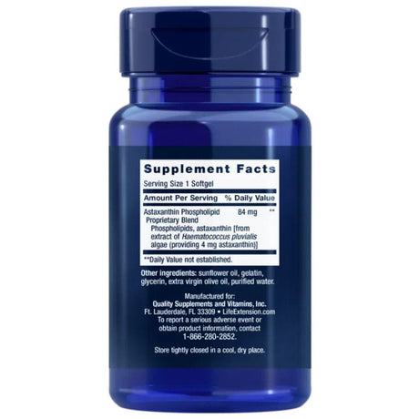 Life Extension Astaxanthin with Phospholipids 4 mg - 30 Capsules