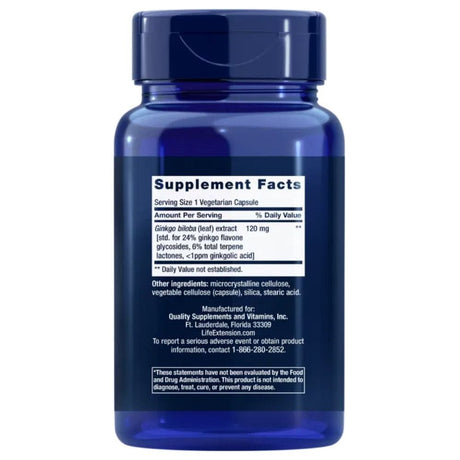 Life Extension Ginkgo Biloba Certified Extract™ 120 mg - 365 Capsules