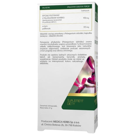 Medica Herbs African Pelargonium 450 mg - 60 Capsules