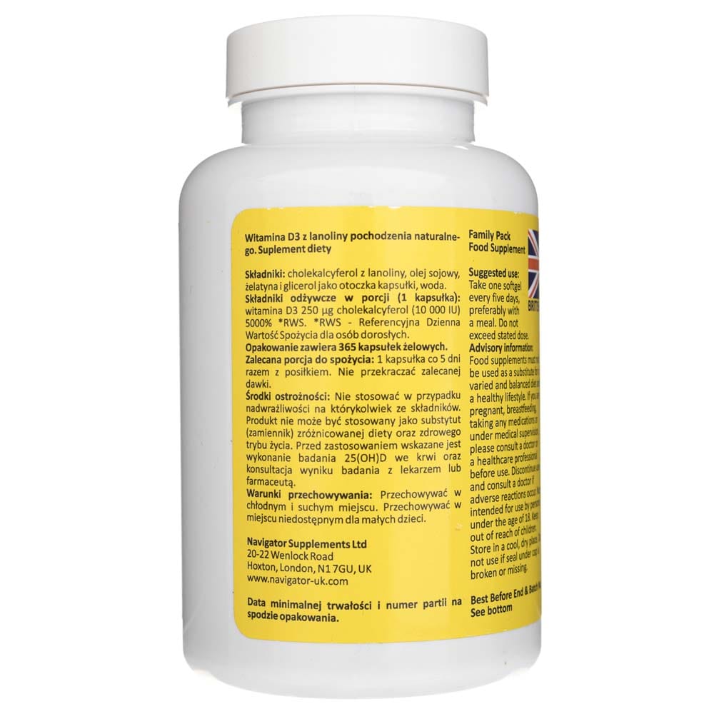 Navigator Vitamin D3 10000 IU - 365 Softgels