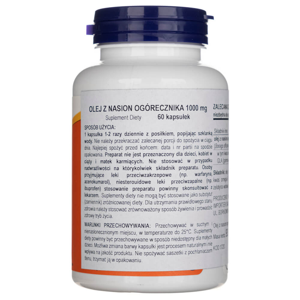 Now Foods Aceite de borraja 1000mg - 60 Cápsulas blandas