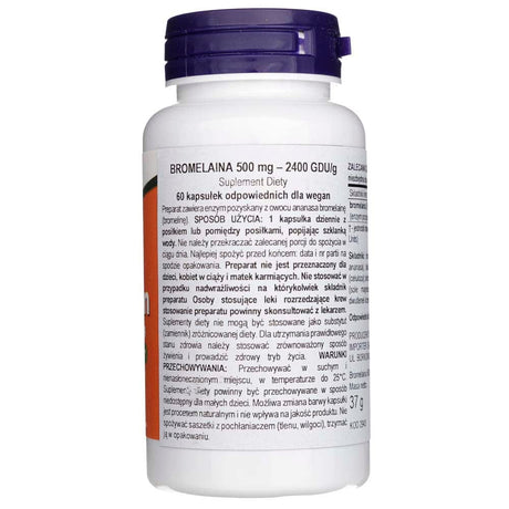 Now Foods Bromelain 2400 GDU/g 500 mg - 60 Veg Capsules