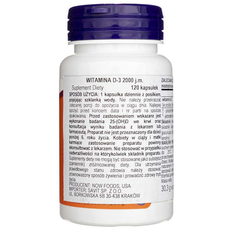 Now Foods Vitamin D3 2000 IU - 120 Softgels