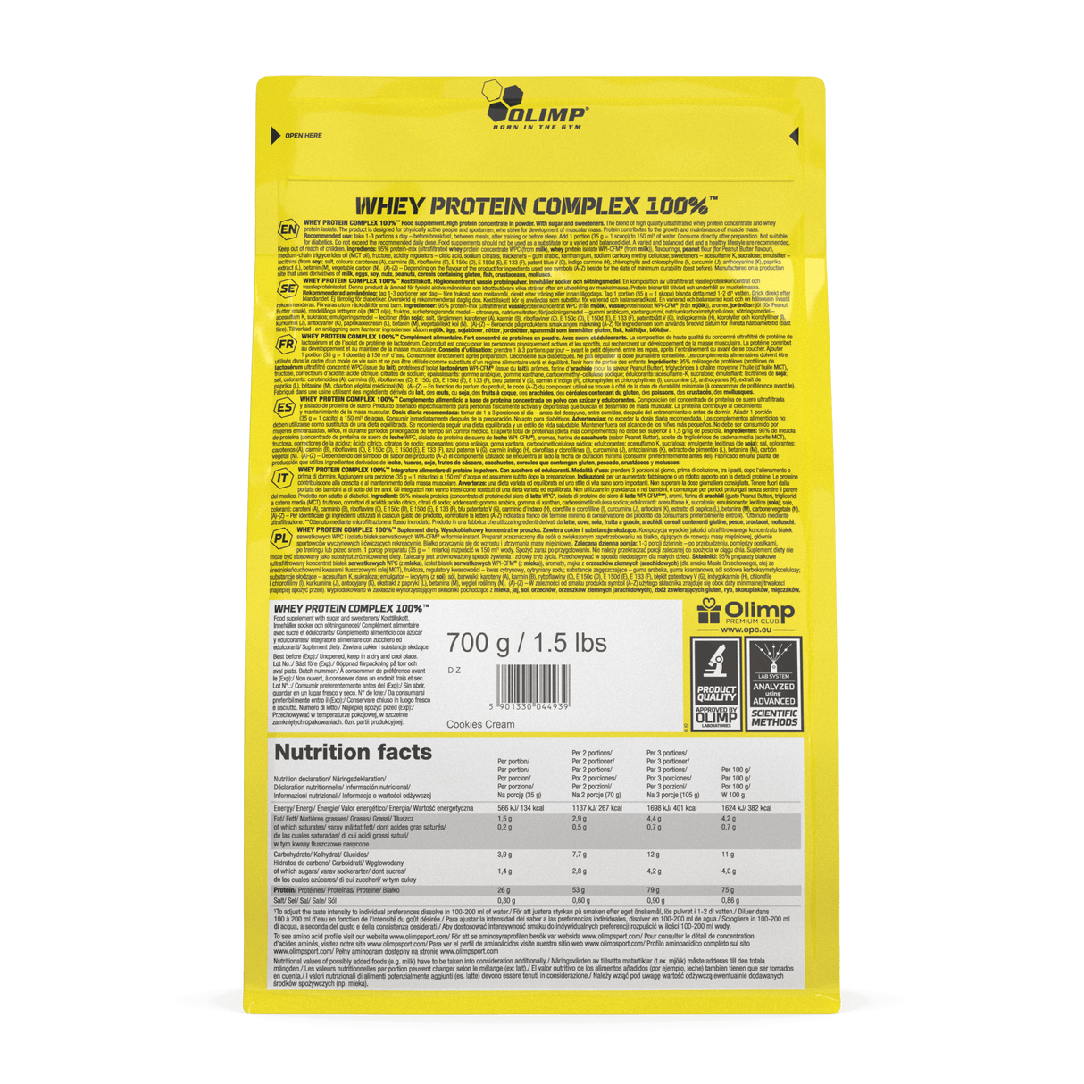 Olimp Whey Protein Complex 100%, Cookies Cream - 700 g