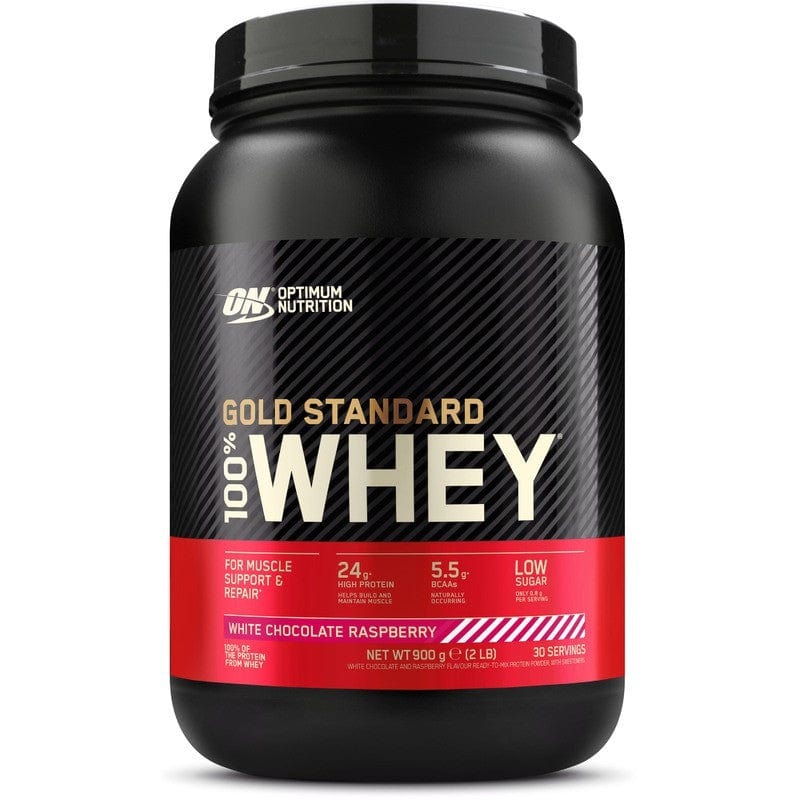 Optimum Nutrition Gold Standard 100% Whey Protein, White Chocolate - Raspberry - 900 g