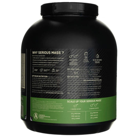 Optimum Nutrition Serious Mass, Chocolate - 2730 g