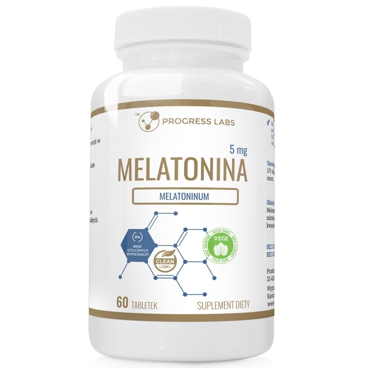 Progress D Tablet Progress Labs Melatonina 5 mg - 60 comprimidos – Medpak
