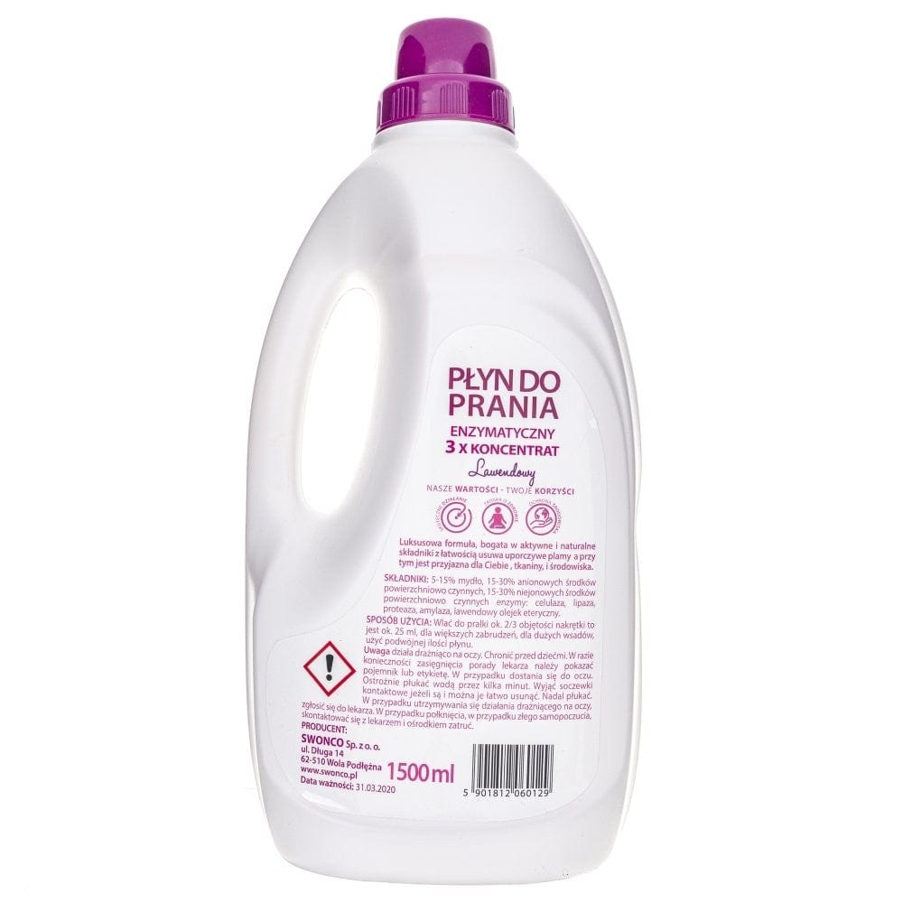 Swonco Laundry Liquid Enzymatic, Lavender - 1500 ml