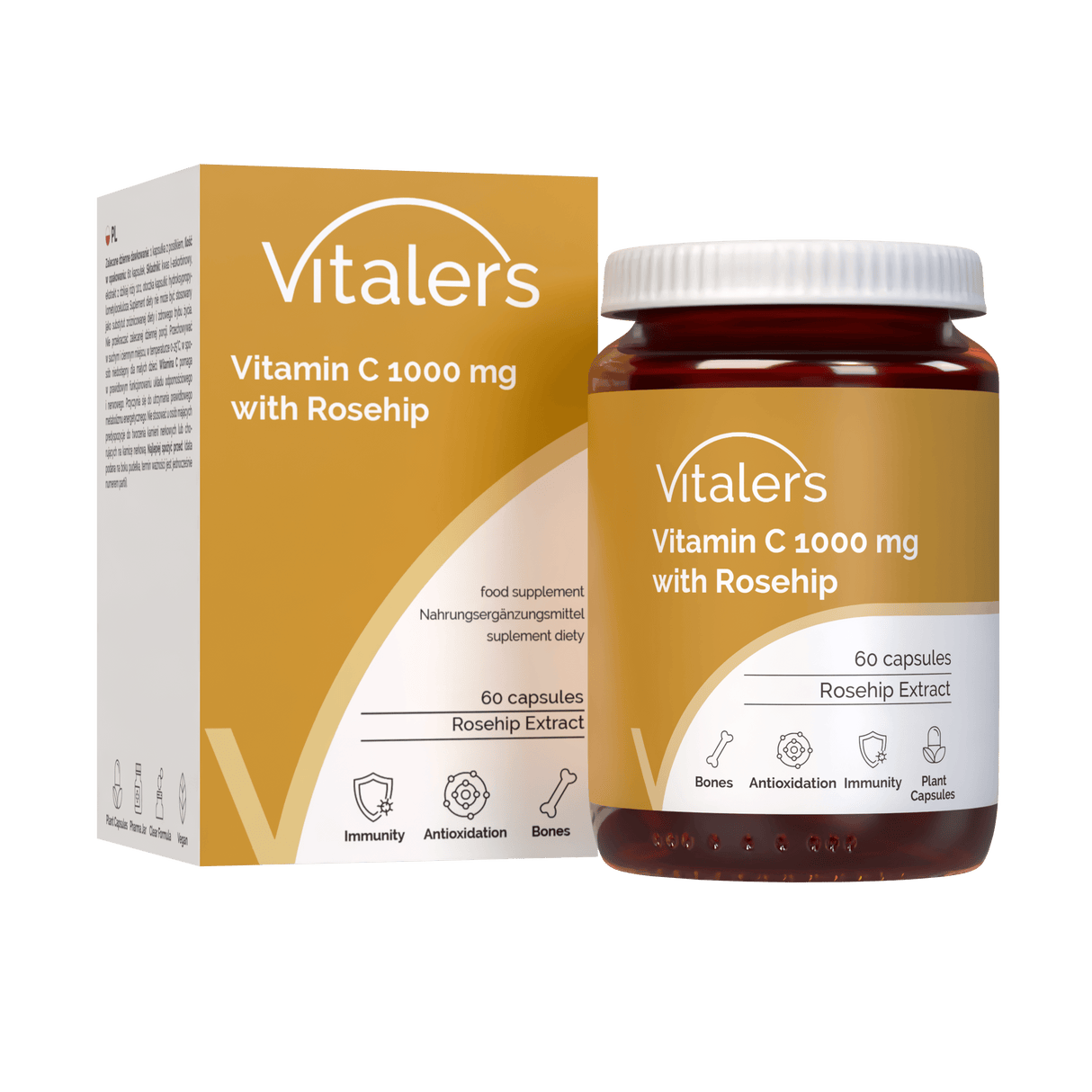Vitaler's Vitamin C with Rosehip 1000 mg - 60 Capsules