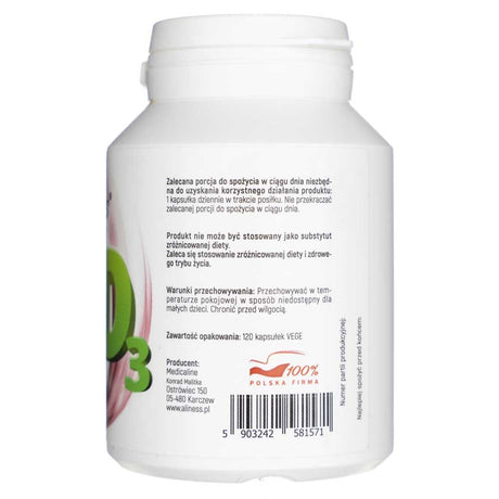 Aliness Natural Vitamin D3 from algae 2000 IU - 120 Veg Capsules