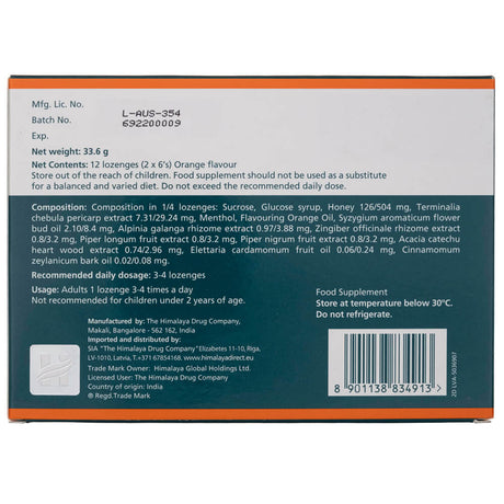 Himalaya Koflet-H Orange - 12 Lozenges