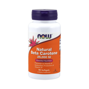 Now Foods Beta Carotene Natural 7500 mcg (25000 IU) - 90 Softgels