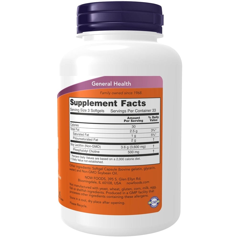 Now Foods Lecithin Non-GMO 1200 mg - 100 Softgels