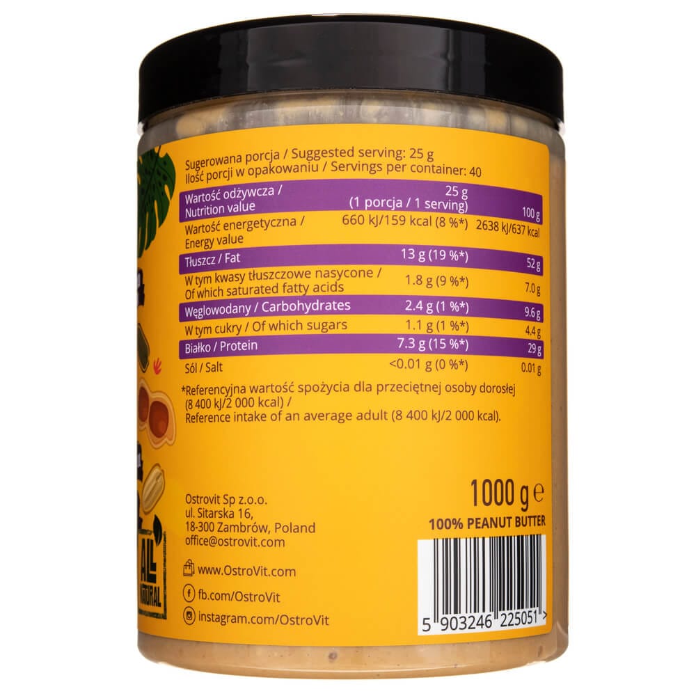 Ostrovit Peanut Butter 100% Crunchy - 1000 g