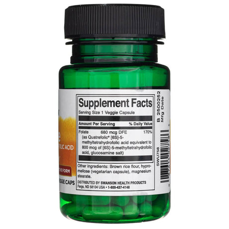 Swanson Folate 5-Methyltetrahydrofolic Acid 400 mcg - 30 Veggie Caps