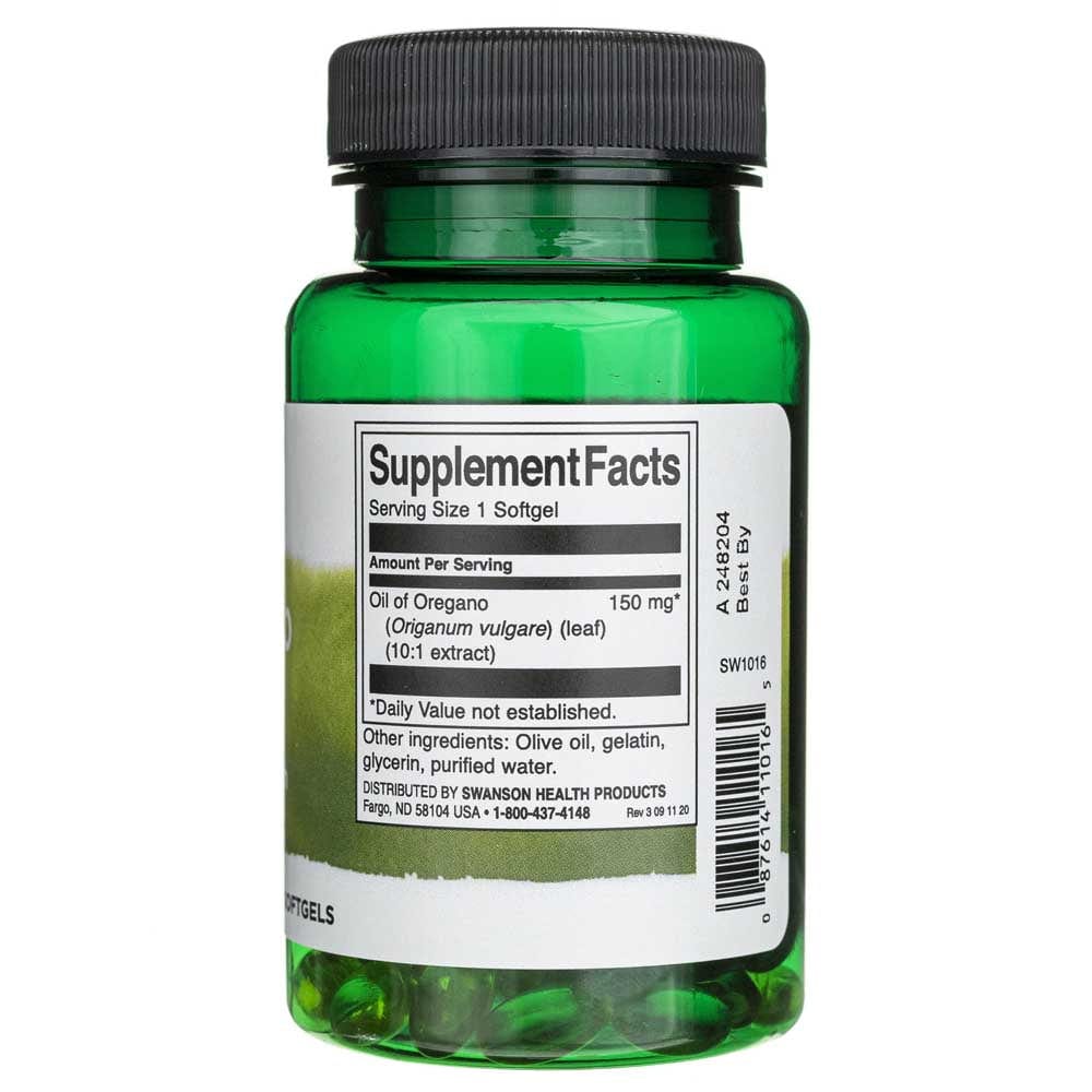 Swanson Aceite de Orégano 10:1 Extracto 150 mg 120 Cápsulas blandas – Medpak